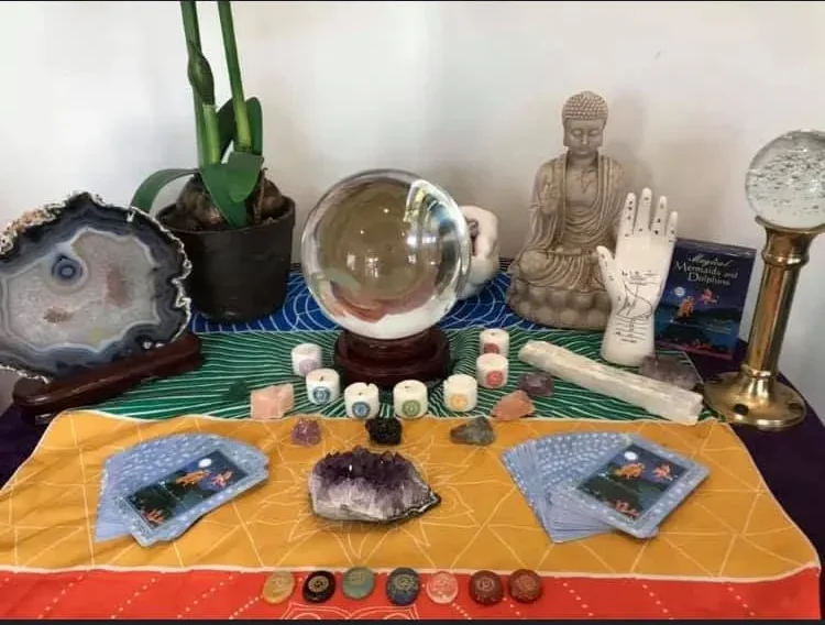 Crystal Ball Reading Table at the Psychic Readings by Elizabeth studio in Pittsfield, MA
